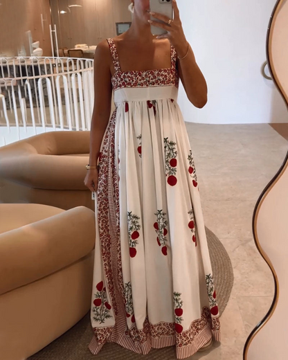 Samanta – Maxikleid mit sommerlichem Kirschenmuster