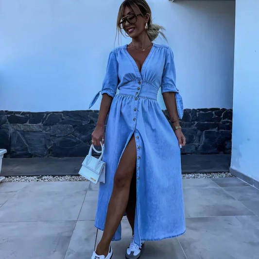 Olsen – Denim-Maxikleid für einen coolen Look mit femininer Note